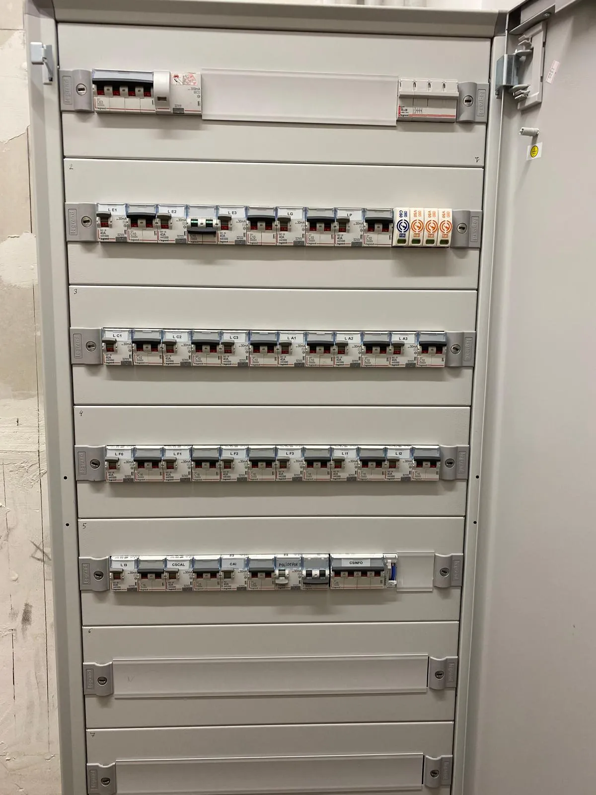Cuadro eléctrico general con protecciones modulares